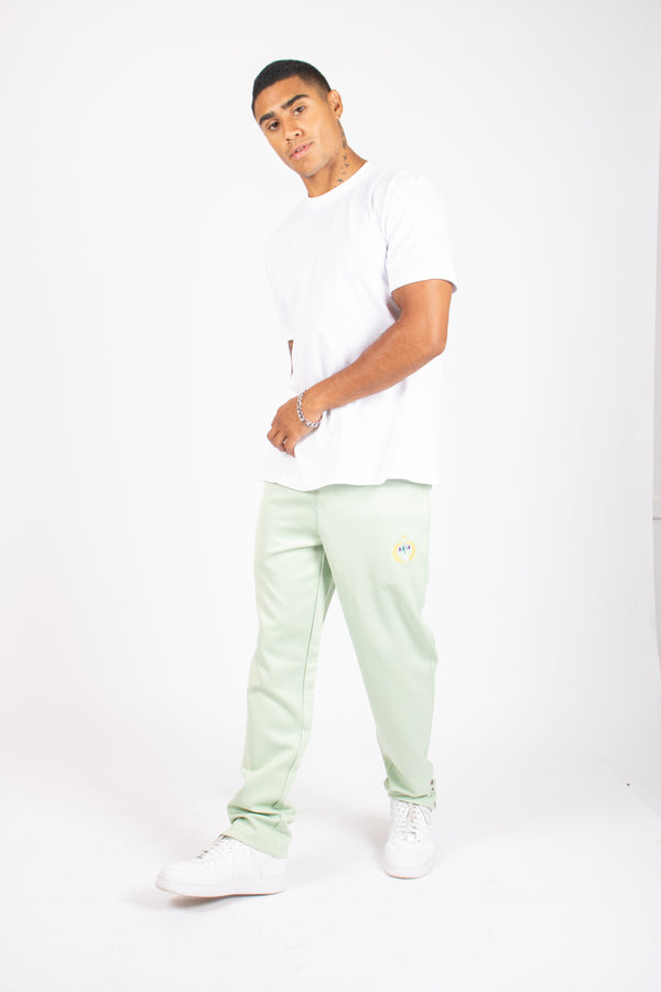 Liquor & Poker Mint Green Straight Leg Embroidered Golf Club & Popper Hem Jogger