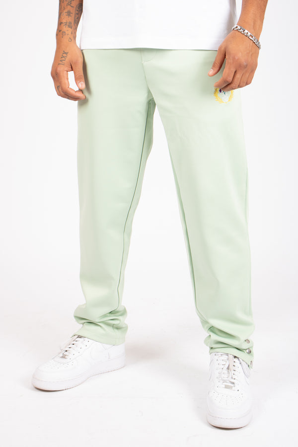 liquor & poker Mint Green Straight Leg Embroidered Golf Club & Popper Hem Jogger