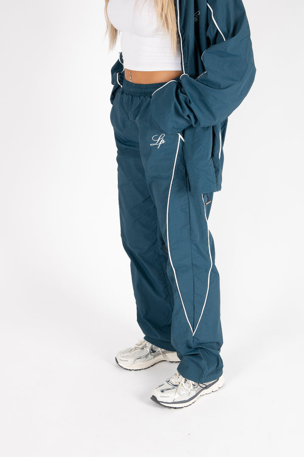 Liquor & Poker Navy Relaxed-Fit Shell Joggers With Logo & Piping