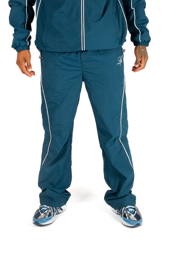 Liquor & Poker Navy Relaxed-Fit Shell Joggers With Logo & Piping