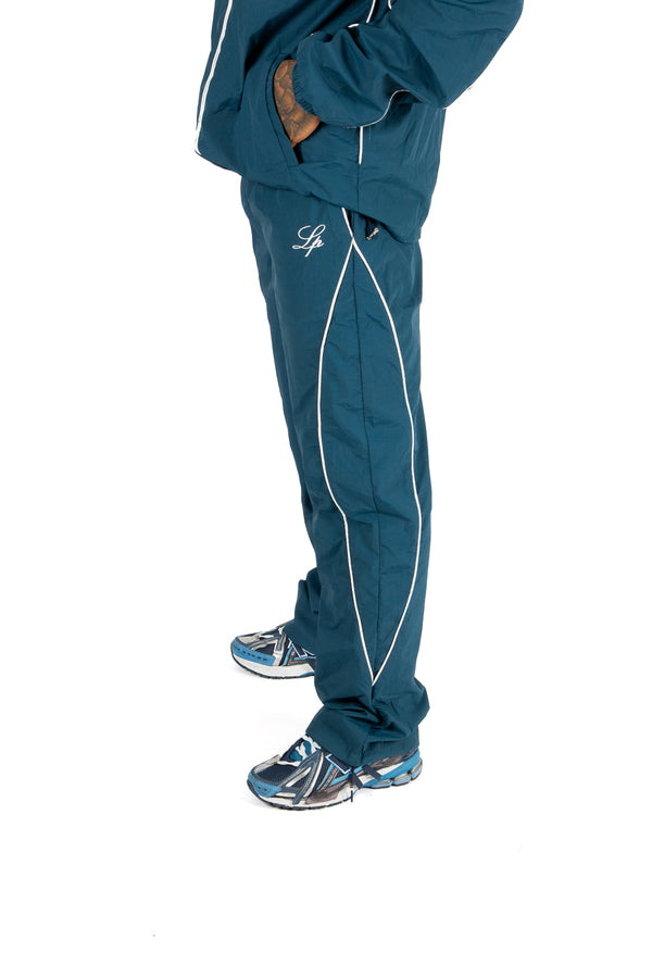 liquor & poker Navy Relaxed-Fit Shell Joggers With Logo & Piping