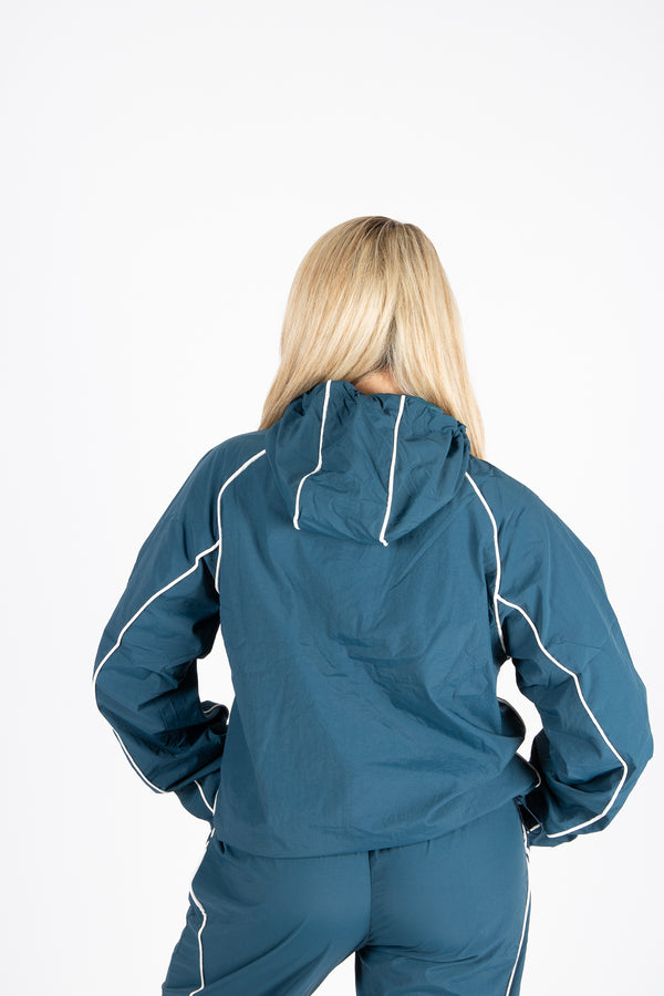 Liquor & Poker Navy Shell Track Jacket With Logo & Piping