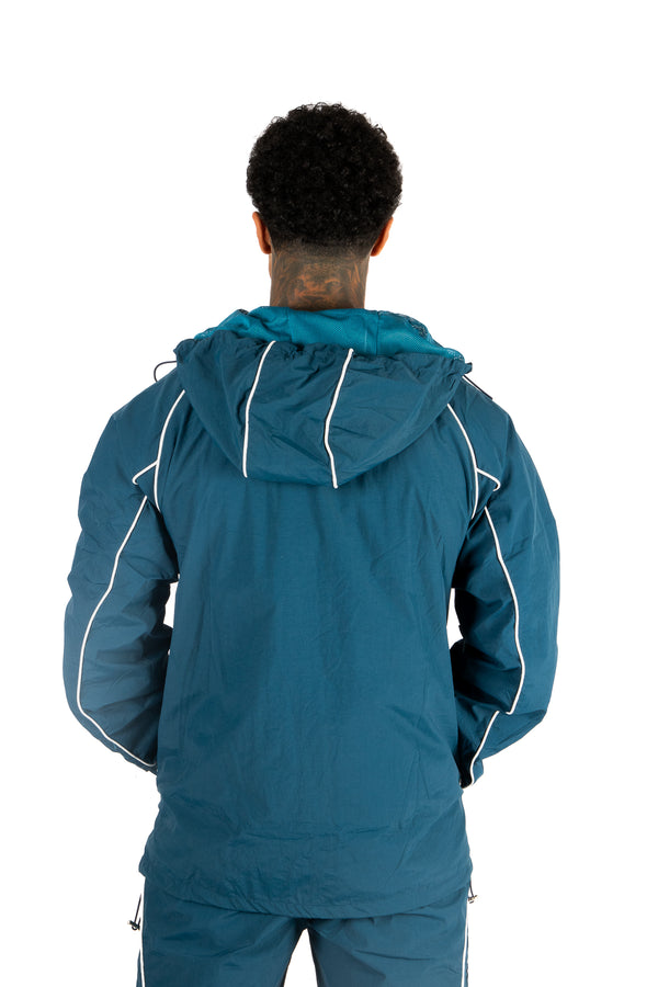 Liquor & Poker Navy Shell Track Jacket With Logo & Piping