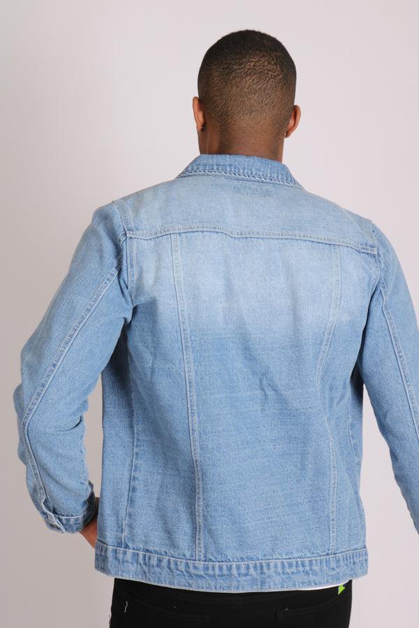 Liquor & Poker Norton Classic Slim Fit Denim Trucker Jacket In Stonewash