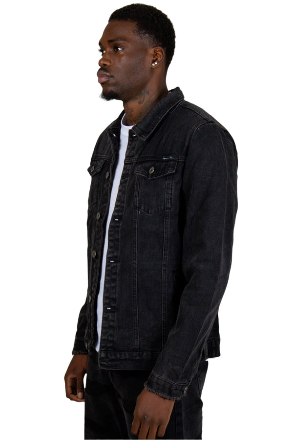 Liquor & Poker Norton Washed Black Classic Denim Jacket