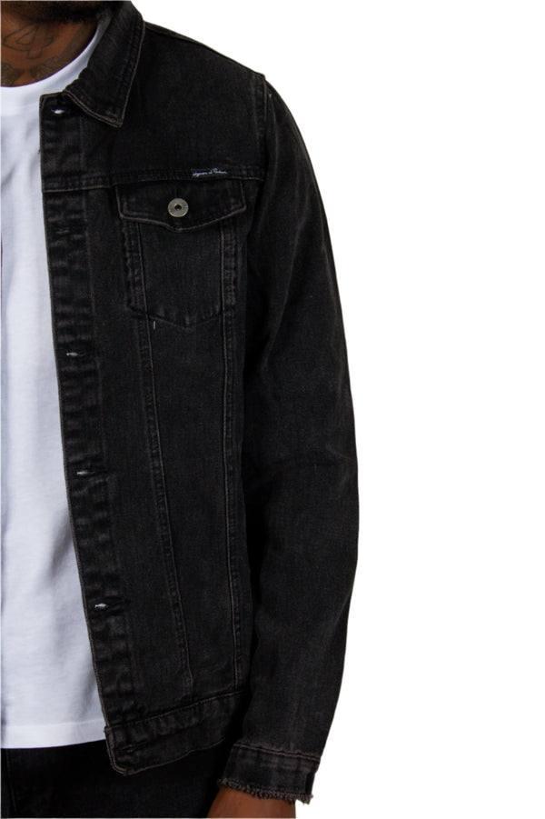 liquor & poker Norton Washed Black Classic Denim Jacket