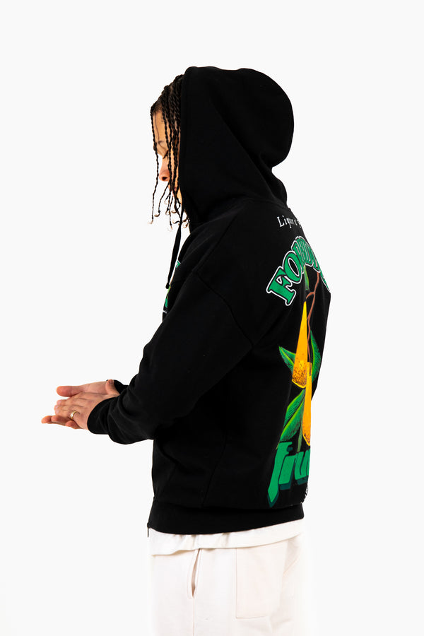 Liquor & Poker Oversized 'Forbidden Fruits' Back Printed Zip Up Hoodie