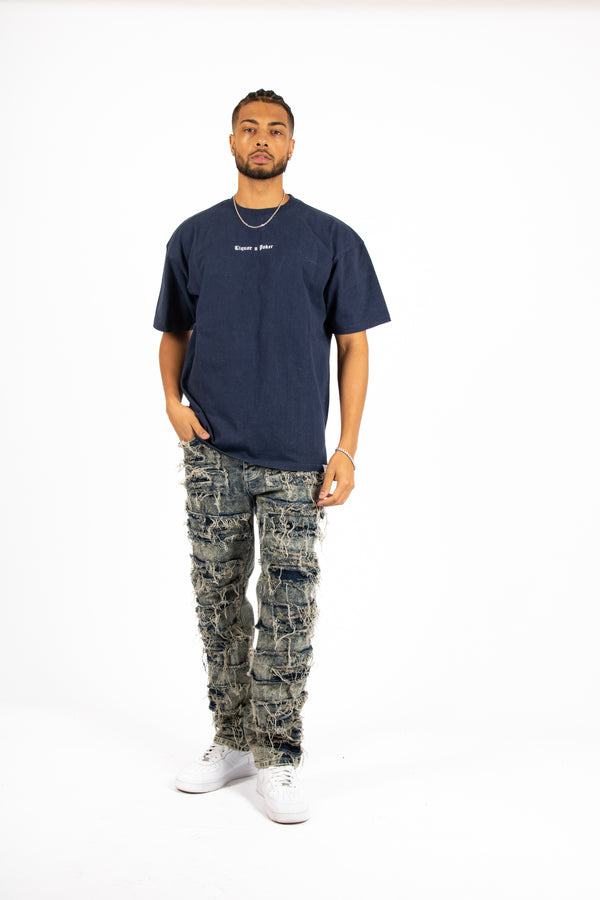 Liquor & Poker Oversized Navy T-Shirt "Eternal Paradise" Back Print