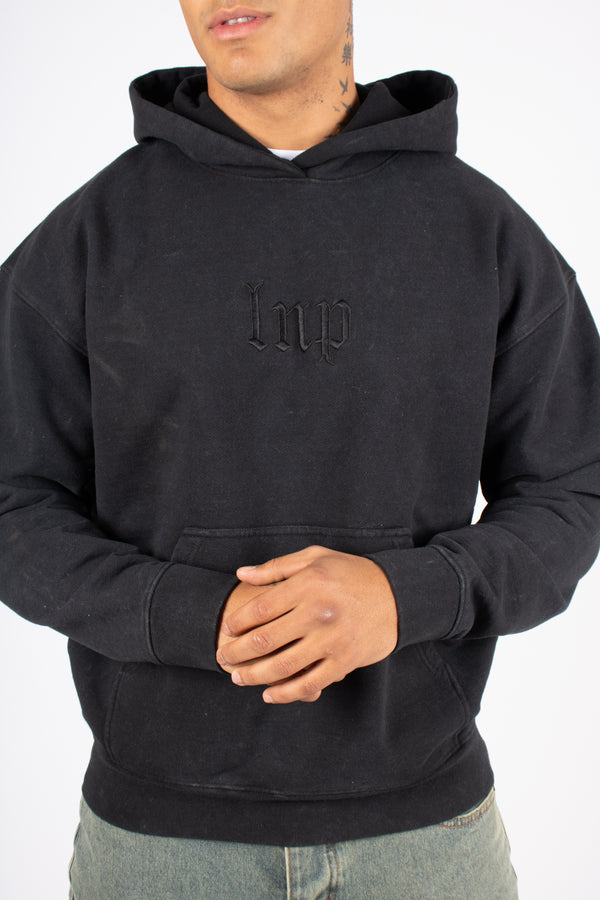 Liquor & Poker Premium Oversized Recycled Acid Black Rebel Hoodie