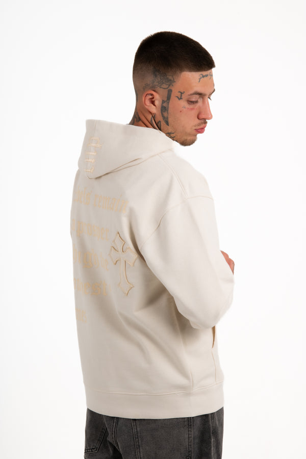 Liquor & Poker Premium Oversized Recycled Cream Rebel Hoodie
