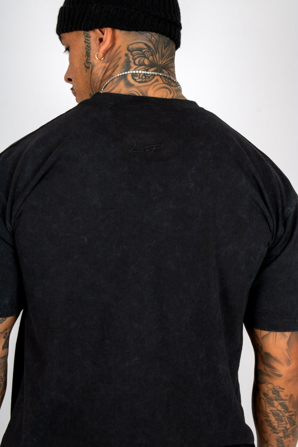 Liquor & Poker Premium Recycled Acid Black Boxy T-Shirt