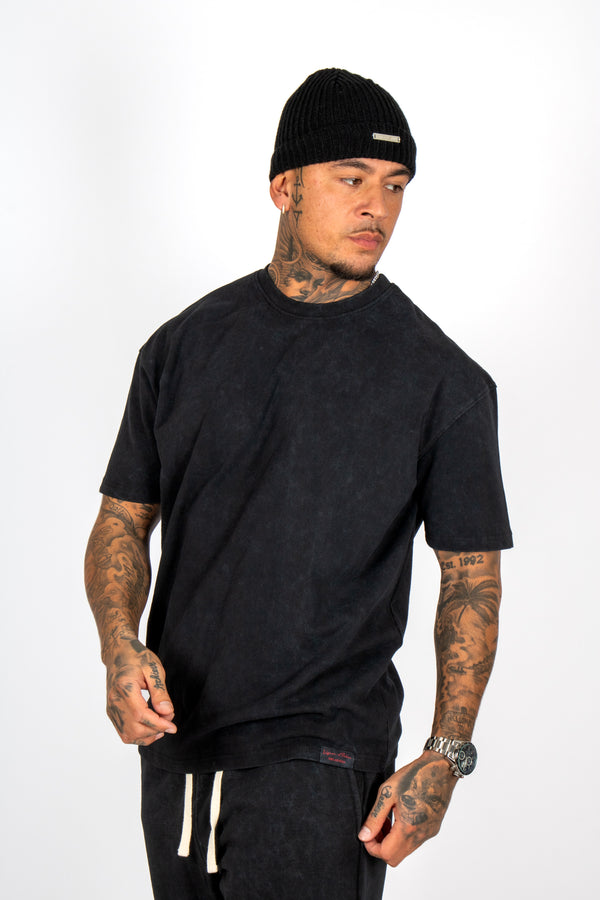 liquor & poker Premium Recycled Acid Black Boxy T-Shirt