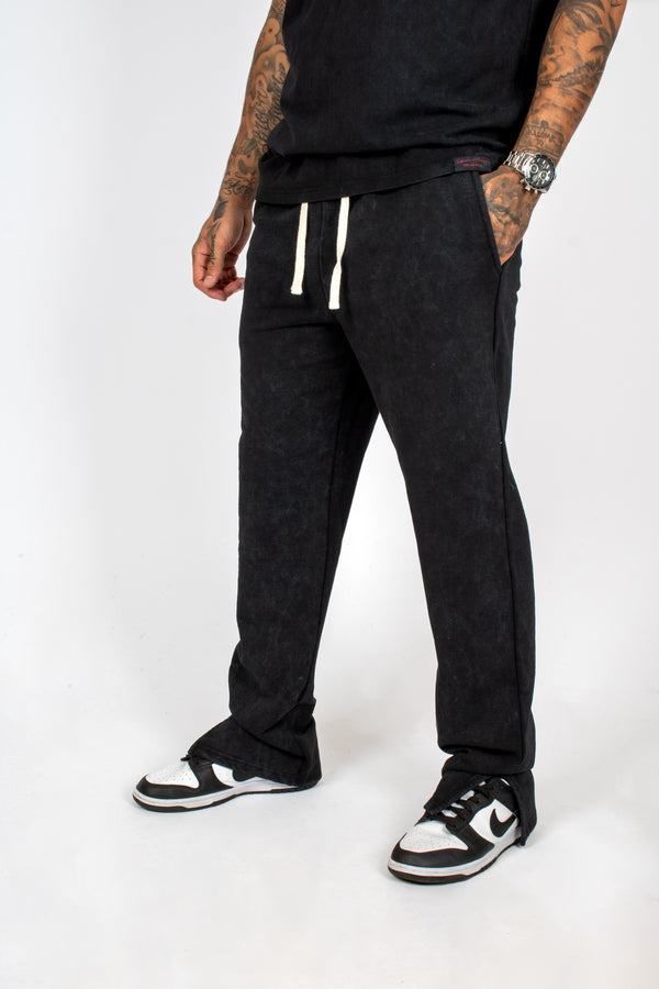 Liquor & Poker Premium Recycled Acid Black Straight Leg Jogger