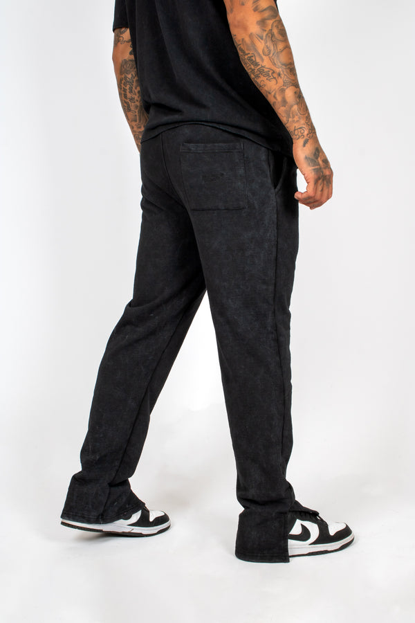 Liquor & Poker Premium Recycled Acid Black Straight Leg Jogger