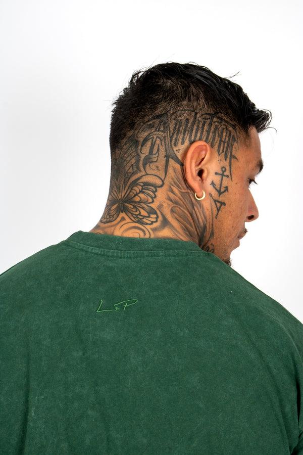 Liquor & Poker Premium Recycled Forest Acid Green Boxy T-Shirt