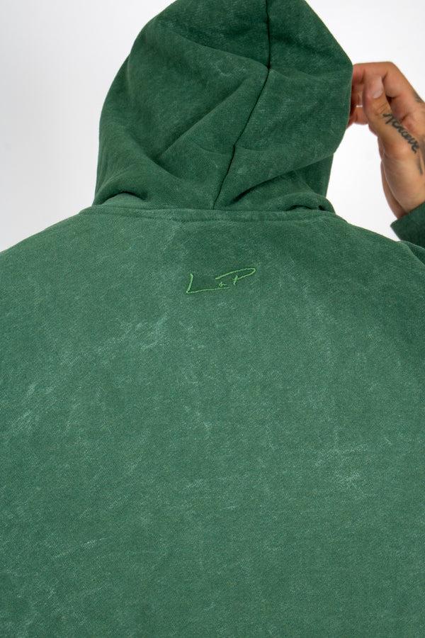 Liquor & Poker Premium Recycled Forest Acid Green Hoodie