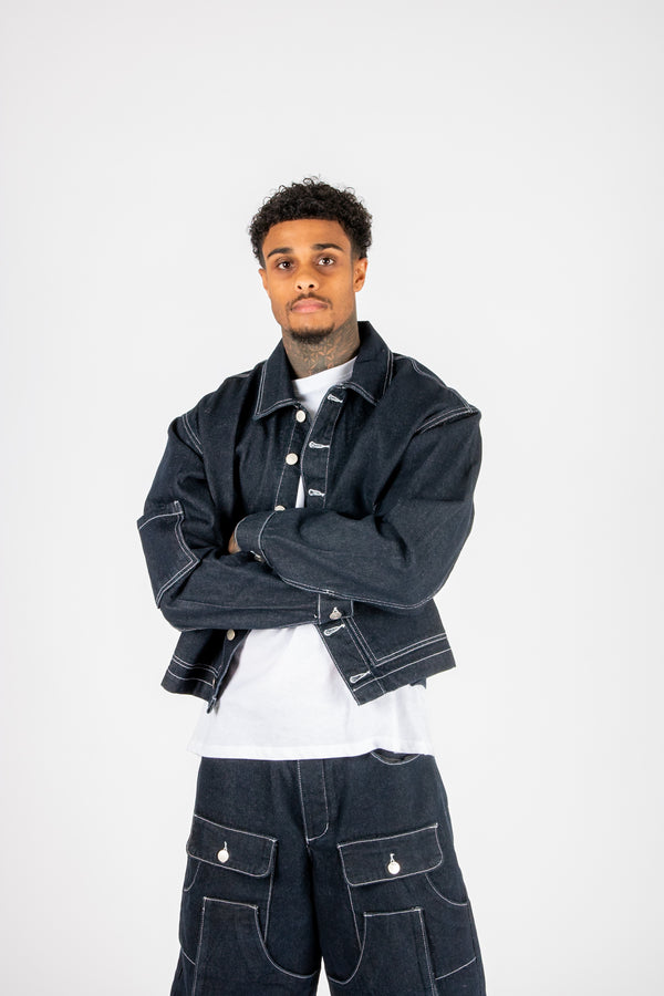 Liquor & Poker RAW Indigo Contrast Stitch Denim Jacket