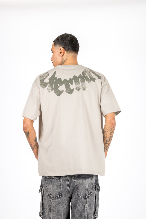 Liquor & Poker Relaxed Fit Eternal Printed Beige T-Shirt