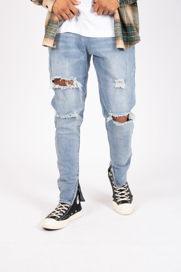 liquor & poker Slim Skinny Jeans With Distressing And Zips