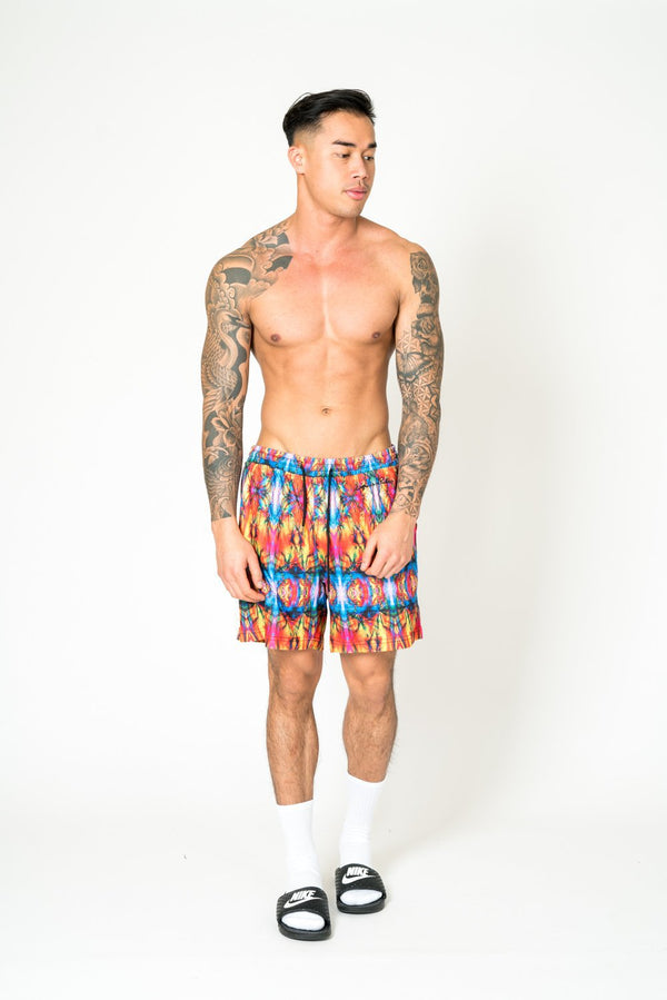 Liquor & Poker Ubuntu Retro Kaleidoscope Printed Shorts