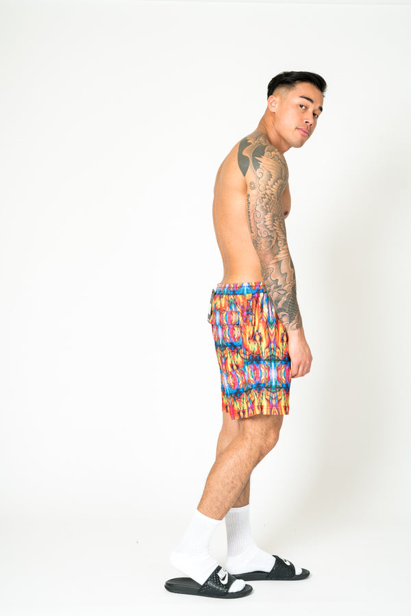 Liquor & Poker Ubuntu Retro Kaleidoscope Printed Shorts