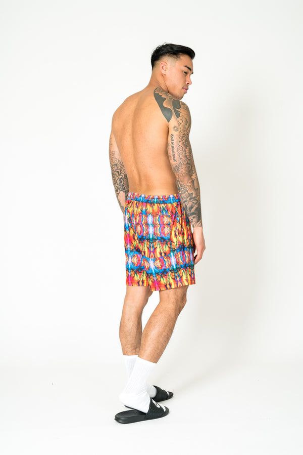 Liquor & Poker Ubuntu Retro Kaleidoscope Printed Shorts