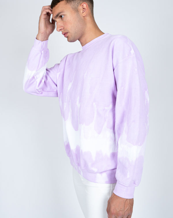 Liquor & Poker Unisex Candy Sweatshirt With Tie Dye Stripe In Lilac