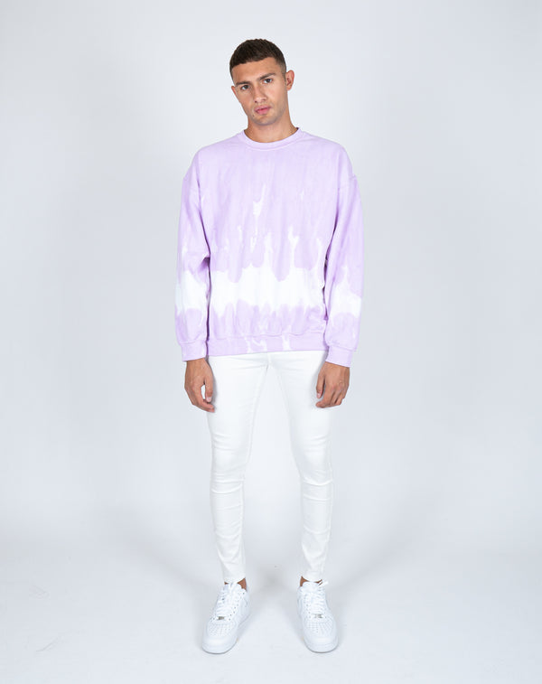 Liquor & Poker Unisex Candy Sweatshirt With Tie Dye Stripe In Lilac