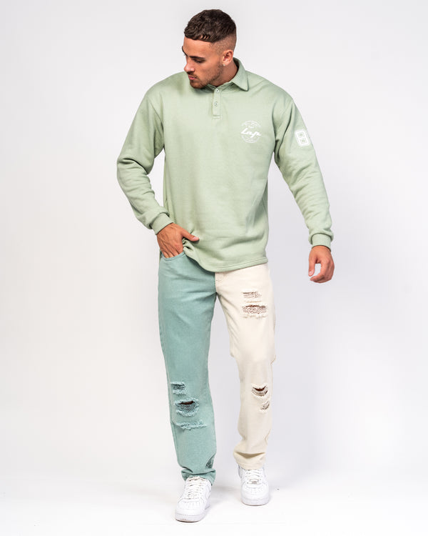 liquor & poker Varsity Rubgy Shirt With Club Embroidery In Sage
