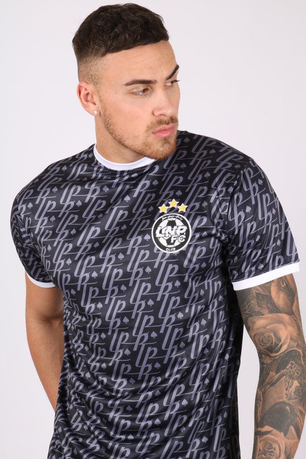 Liquor & Poker Vintage Football Shirt Members Only Club Jersey In Black