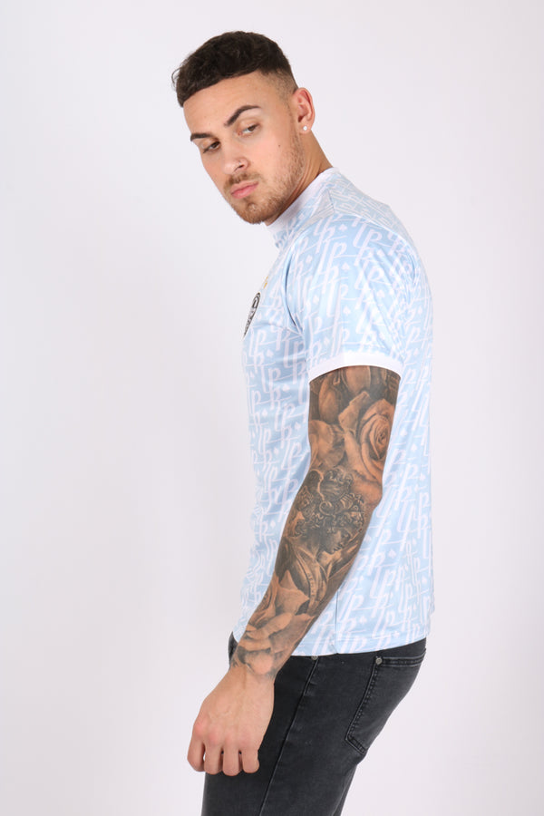 Liquor & Poker Vintage Football Shirt Members Only Club Jersey In Baby Blue