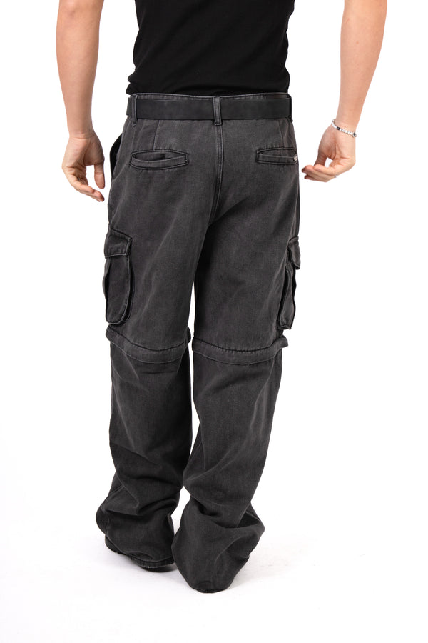 Liquor & Poker Washed Black 'Repentance' Script Detailing Rapture Baggy Fit Jeans