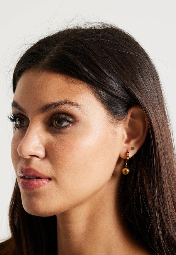 Liquorish Liquorish Ball Mini Hoop Earrings In Gold