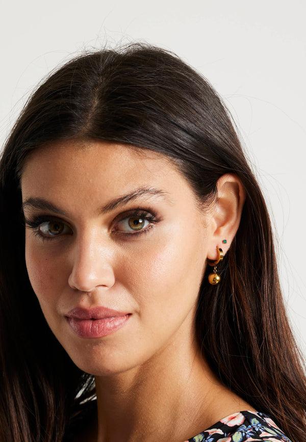 Liquorish Liquorish Ball Mini Hoop Earrings In Gold
