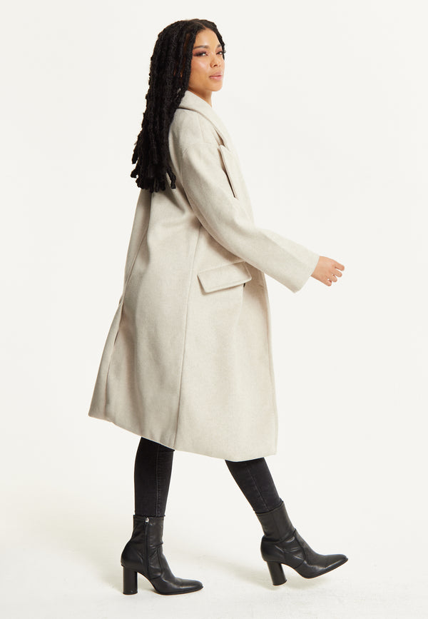 Liquorish Beige Double Breasted Coat