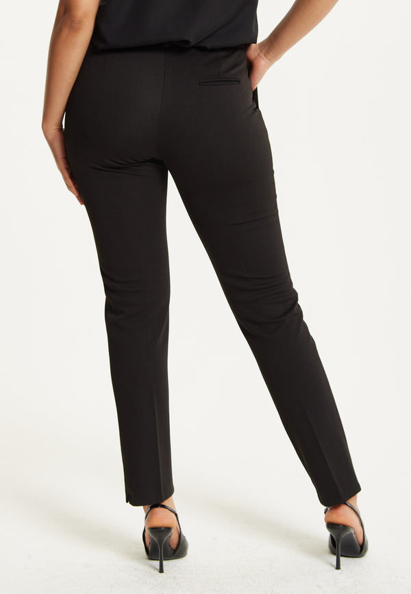 Liquorish Black Slim Fit Tailored Trousers