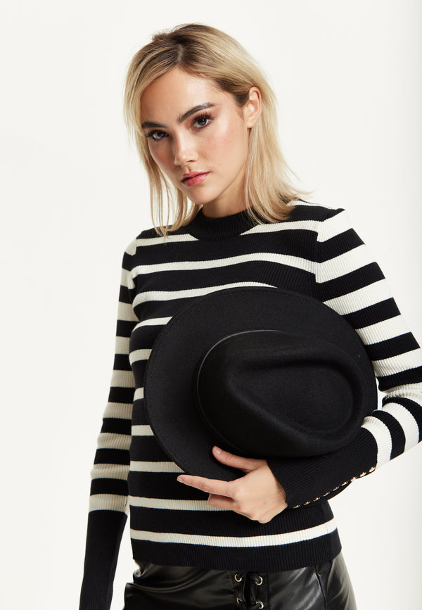 Liquorish Black Wool Fedora Hat