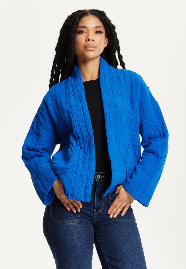 Liquorish Blue Quilted Cotton Jacket