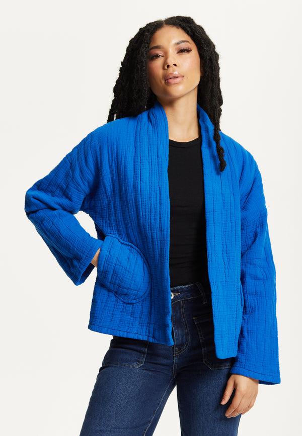 Liquorish Blue Quilted Cotton Jacket