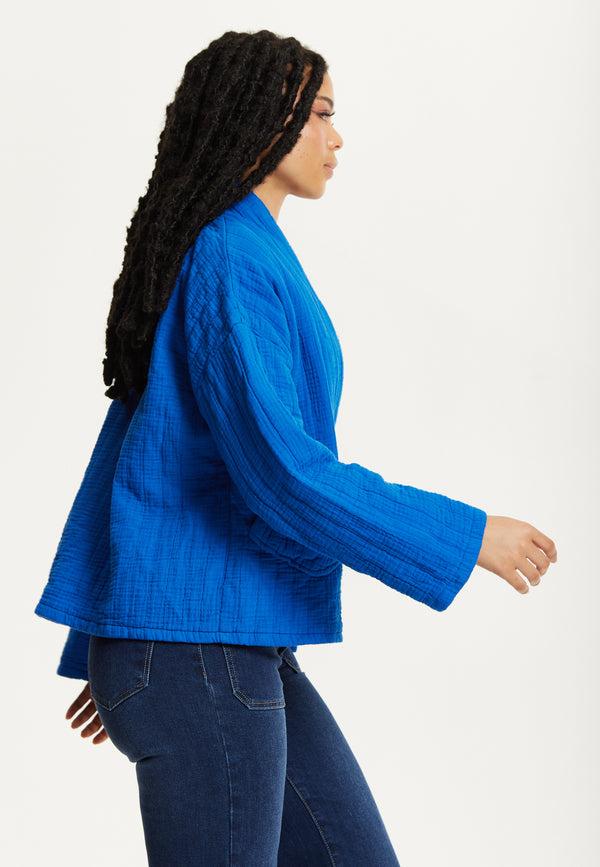 Liquorish Blue Quilted Cotton Jacket