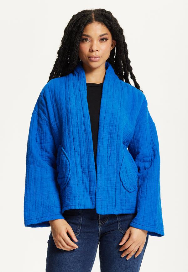 Liquorish Blue Quilted Cotton Jacket