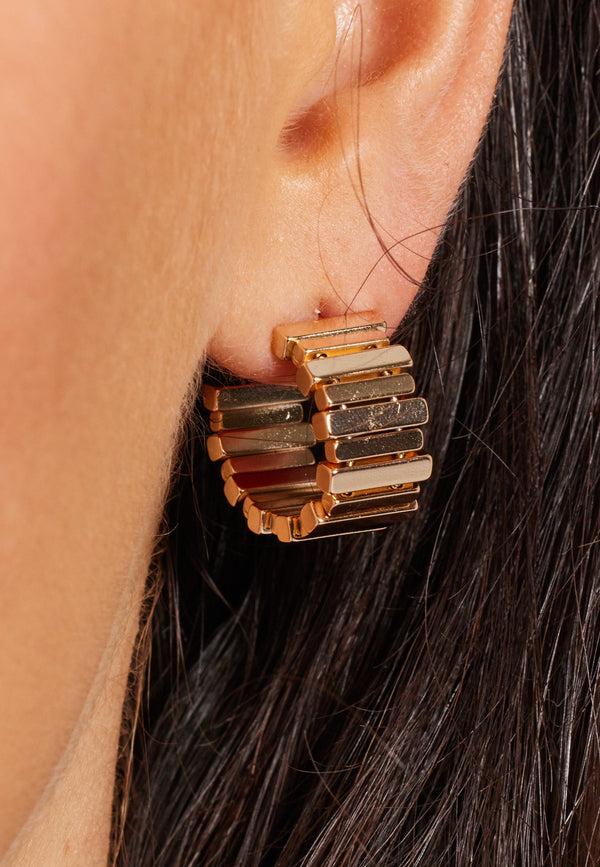 Liquorish Circling Bliss Hoops Gold Earrings