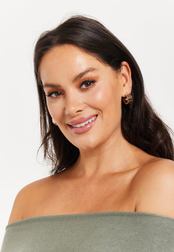 Liquorish Circling Bliss Hoops Gold Earrings