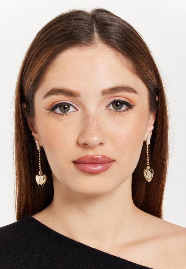 Liquorish Crystal Diamond Heart Glass Earrings