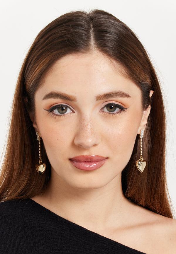 Liquorish Crystal Diamond Heart Glass Earrings