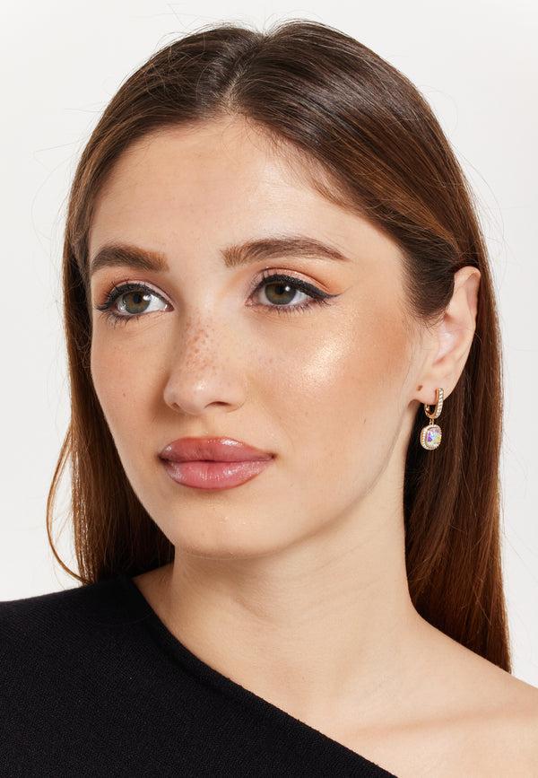 Liquorish Elegant Rectangle Crystal Drop Earrings