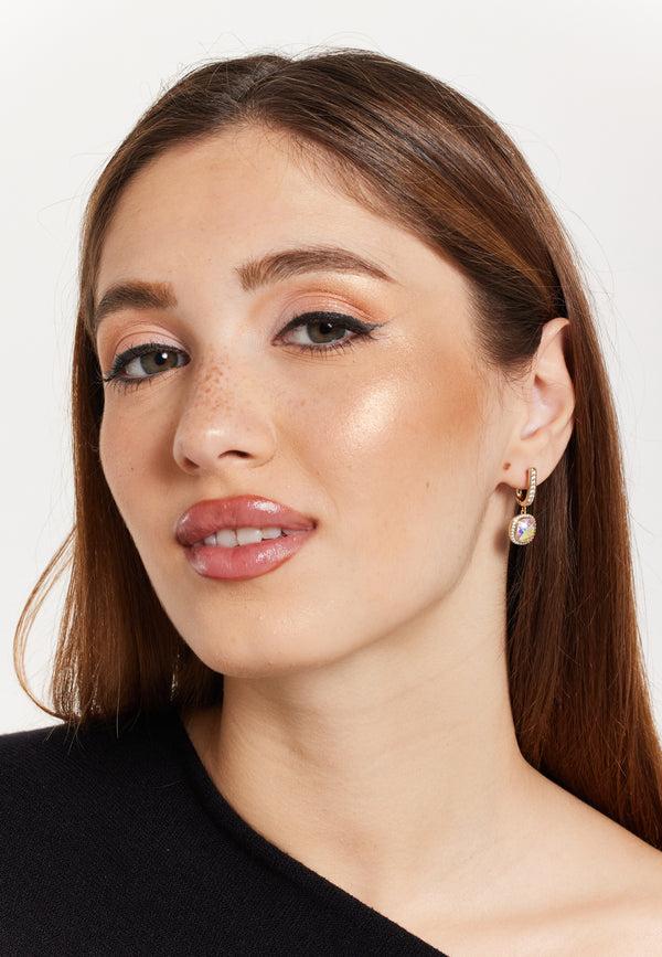 Liquorish Elegant Rectangle Crystal Drop Earrings