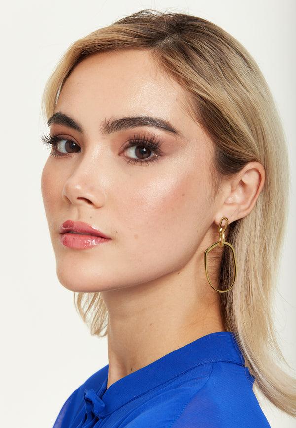 Liquorish Gold Linked Drop Earrings