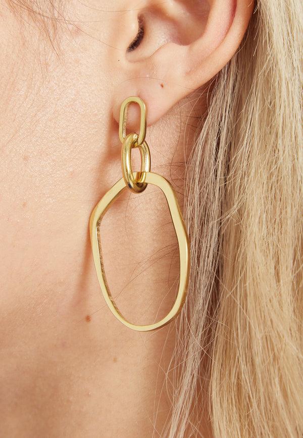 Liquorish Gold Linked Drop Earrings