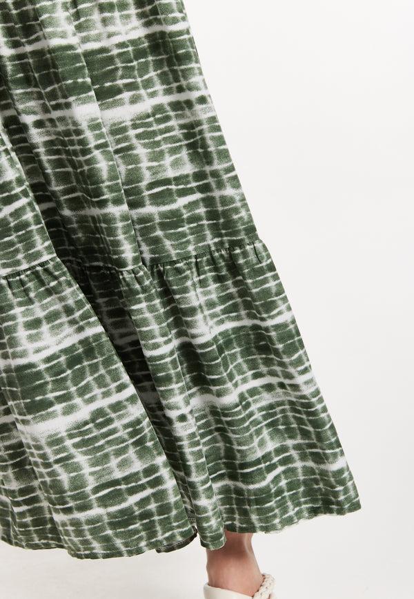 Liquorish Khaki Tie-Dye Cami Maxi Dress